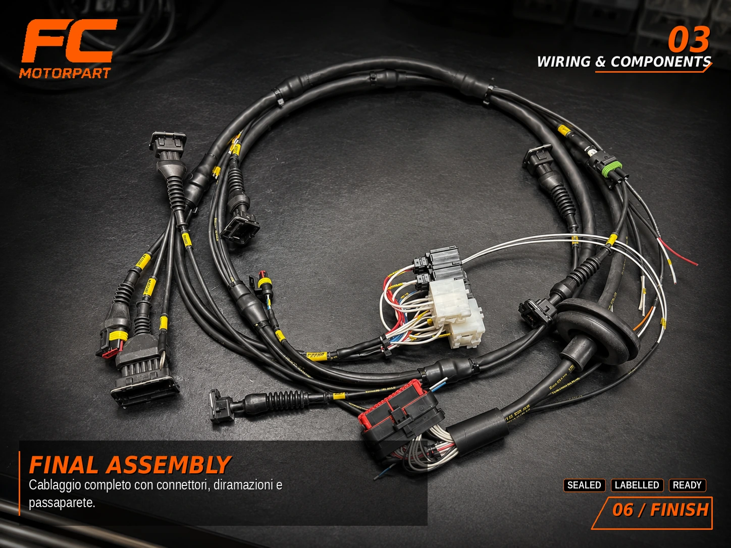 Cablaggio automotive FC MOTORPART quasi completato